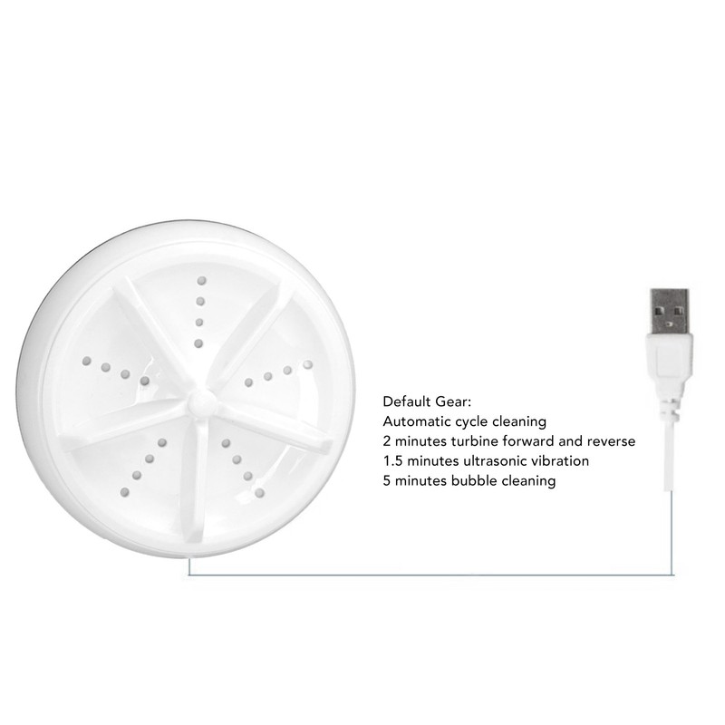 5L Folding Washing Machine Ultrasonic Vibration Forward Reverse USB Foldable