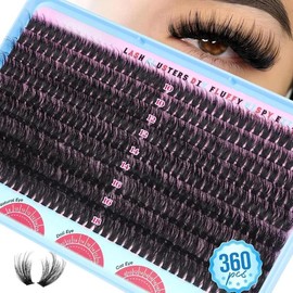 Calphidar Eyelash Clusters Lash Clusters Wispy Individual Lashes 476PCS D-curly Lash Extension 10-16MM Natural Lashes Clusters DIY Cluster Eyelash Extensions for Beginners:_D-Fluffy 70D
