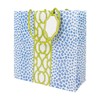 Caspari Knots And Spots Blue & Green Medium Square Gift
