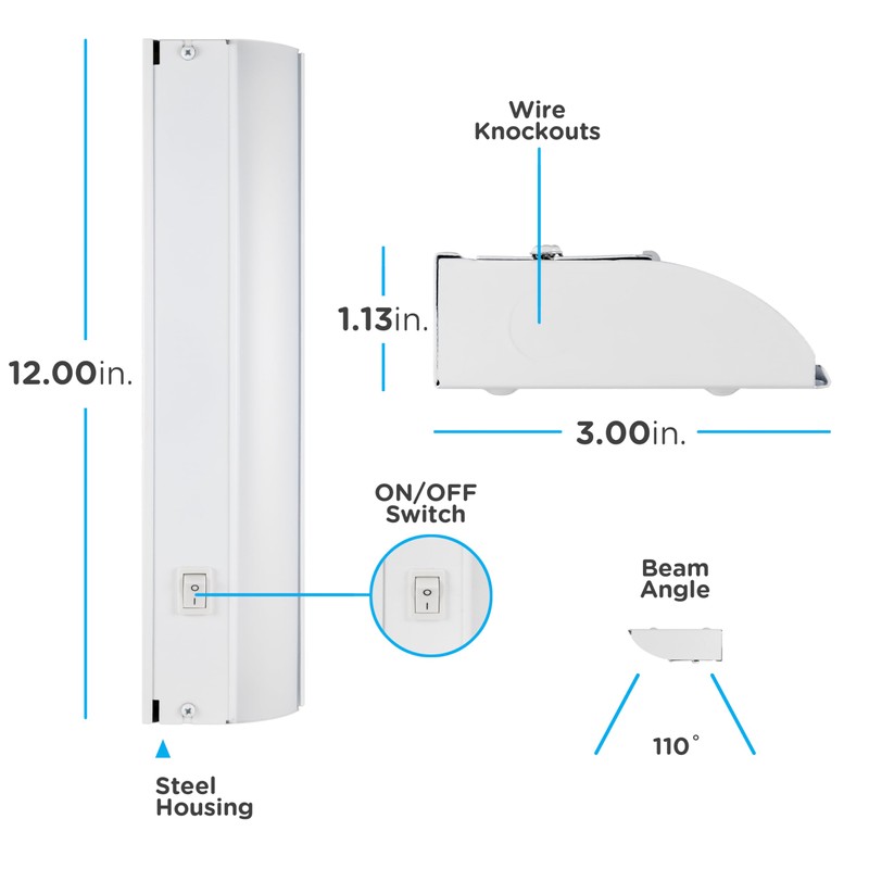 Enbrighten 12 inch Hardwired Under Cabinet Lights, Soft Warm White