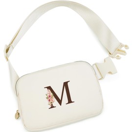 Uygafly Mothers Day Gifts for Mom,Mom Gifts from Daughter,Gifts for Mom,Gifts for Wife Sister Her,Birthday Gift for Mom,Mother in Law Gift,Mama Gifts Idea,Crossbody Bags,Initial Flower M,Cream Bag