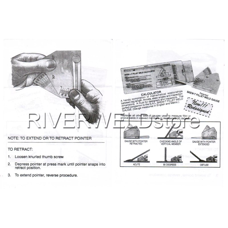 RIVERWELD SKEW-T Fillet Welder Gauge Gage Welding Inspection Measurement Test