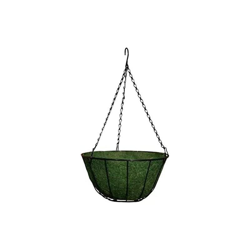 Pound Veg Jute Hanging Basket Flat Liner - Green (14-Inch)