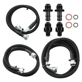 maXpeedingrods 48RE Transmission Cooler Lines Kit for Dodge Ram 2500/3500 Cummins 5.9L 2003-2007, Stainless Steel & Nylon & PTFE, Transmission Heat Exchanger Line/Heat Exchanger Cooler Line, Black