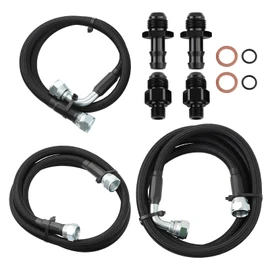 maXpeedingrods 48RE Transmission Cooler Lines Kit for Dodge Ram 2500/3500 Cummins 5.9L 2003-2007, Stainless Steel & Nylon & PTFE, Transmission Heat Exchanger Line/Heat Exchanger Cooler Line, Black