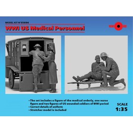 ICM Men's Icm 35694 Figures 1 35 WWI US Medical Personnel 4 Figs, Gray, 1.57x10.35x7.56 UK