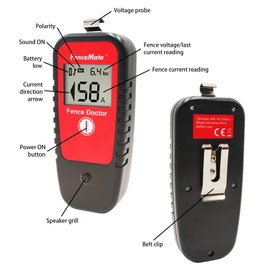 FenceMate Digital Fence Tester for Fence Volt up to 19.9 kV, Cordless Fence Detector up to 19,900 V, Fence Scout, Fault Finder Diagnose Current (Amp) & Flow Direction