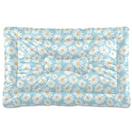 Daisy Flower Dog Cat Bed Washable Crate Pet Bed Anti-Slip Comfortable Puppy Kennel Bed for Large Medium Small Dogs Cat, 18 x 24 Inch