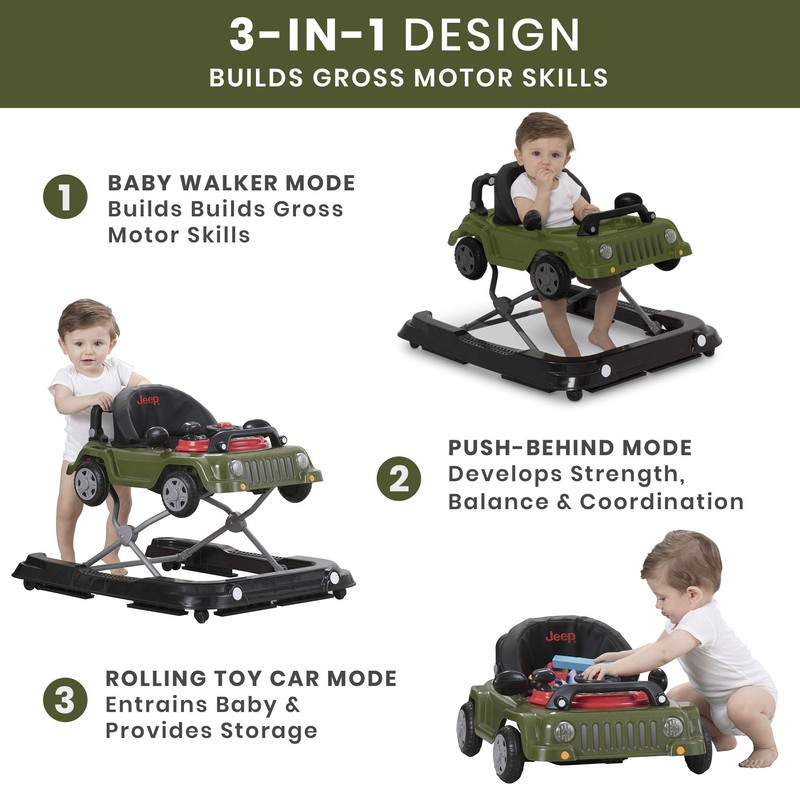 Jeep Classic Wrangler 3-in-1 Grow With Me Activity Walker -