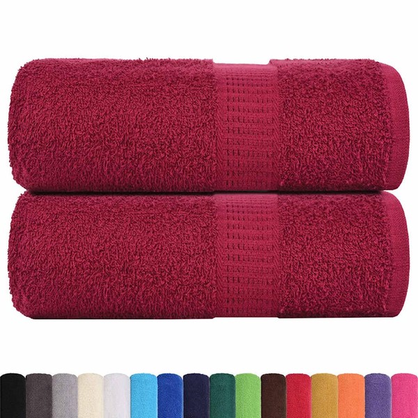 vidaXL bordeaux soap towels set - cotton washcloths 30x30cm -