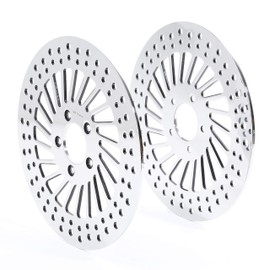 XFMT 1 Pair 11.8" Stainless Steel Front Brake Rotors For Harley Touring Road King Street Glide Road Glide Electra Glide 2008-Up Dyna 06-Up