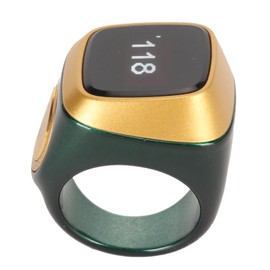 18mm Electronic Counter, Rechargeable Intelligent Finger, 0.49in Digital Display Step Counting with Vibration Reminder, Fit for Android & iOS (Green)