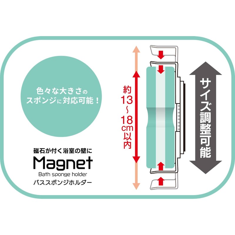 OHE Magnetic Bath Sponge Holder, Approx. 5.1 - 7.7 x