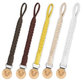 Pacifier Clip, Pacifier Holder Braided Pacifier Clips for Boys 100% Handmade Baby Pacifier Holder Clip Leash Fits All Pacifiers & Teething Toys Binky Clips (Yellow)