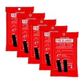 TONYKO Emergency Fire Blankets, Flame Retardant Protection and Heat Insulation Designed for Kitchen,Fireplace,Grill,Car,Camping(White（5PACK）)