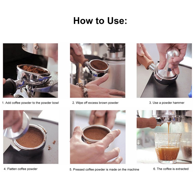 51mm Coffee Tamper Stainless Steel Coffee Powder Press Hammer with
