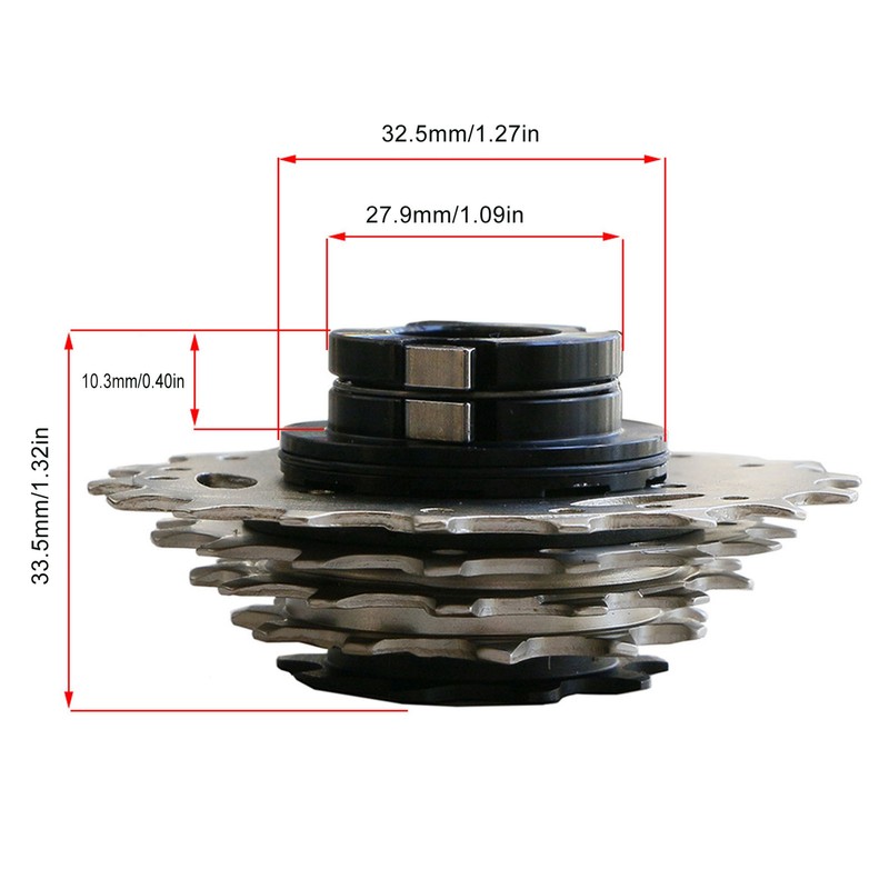 Bike Freewheel Aluminum Alloy 2 Bearing Outer 5 Speed Folding