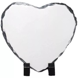 Raleza Ink Heart Shaped Sublimation Blank Stone Slate, Customizable with Display Feet