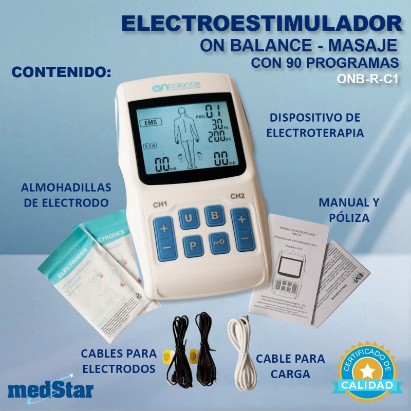 Electroestimulador On Balance Masaje 90 Programas Medstar