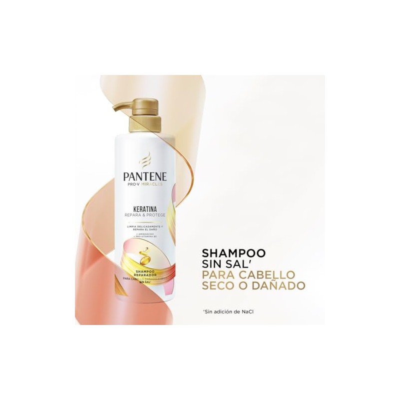 Pantene Shampoo sin sal' cabello seco Keratina con Pro Vitamina