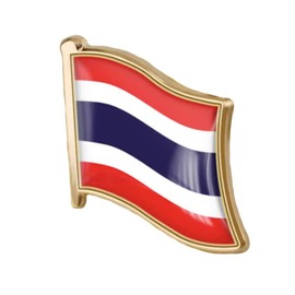 vmcoatdu Thailand Flag Pin Badge International Travel Brooch Metal Alloy Souvenir Pin for Hat Clothes Backpack (Thailand)