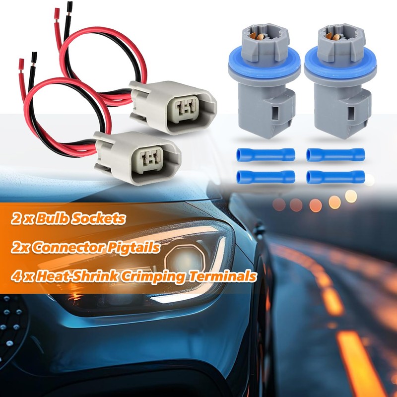 HUAREW Rear License Plate Light Lamp Bulb Socket Connector Wiring