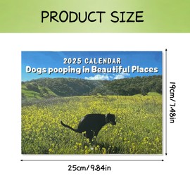 JAMSSOW 2025 Pooping Dogs Calendar, Dogs Pooping in Beautiful Places Calendar, Funny 2025 Puppy Wall Calendar, Funny Humour Gag Gifts for Birthdays, Christmas