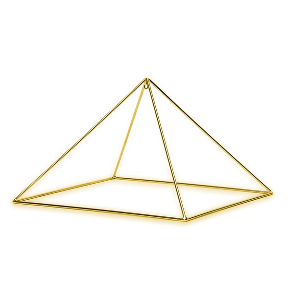 Finest Quality 51 Degree 9" 24k Gold-Plated Copper Meditation Pyramid for Healing