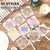 80 Pieces 3 x 3 Inch Mandala Reusable Plastic Art