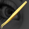 Wishbeauty Lash Tweezers for Eyelash Extensions, Professional Tweezers, Stainless Steel