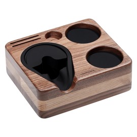 Normcore Compact Tamping Station - Espresso Tamper Station Base - Genuine American Walnut Tamper Holder - Wooden Coffee Portafilters Stand Base For 54 /58mm Espresso Machine Accessories