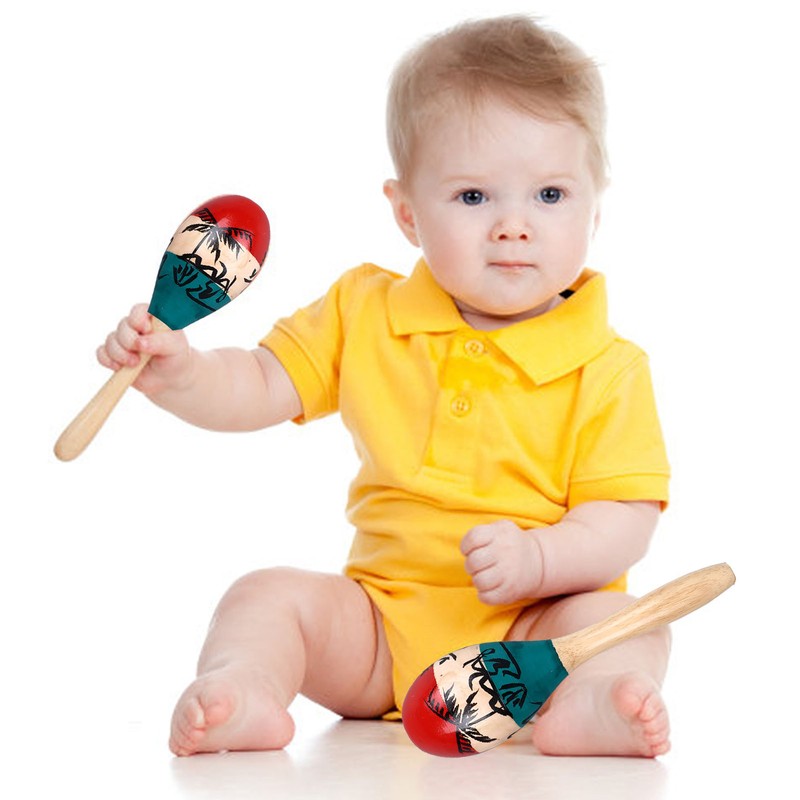 2Pcs Sand Hammer Maraca Shaker Rattle Portable Percussion Instrument Musical