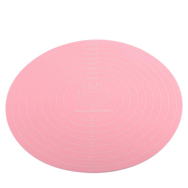 Baking Mat Round Silicone Pastry Mat, Nonslip Sheet Mat with