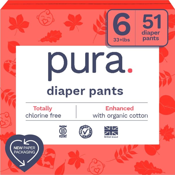 Pura Size 6 Diaper Pants - 3 x 17 Diapers,