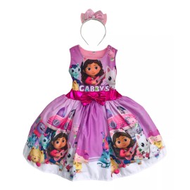 Tienda Tuybb Vestidos Disfraz Bebé Niña Casa De Gaby Gabby Dollhouse Fiesta Cumpleaños Estampado