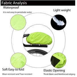 JSAHAH 20L Bicycle Rear Rack Rain Cover Bike Trunk Rain Cover Green