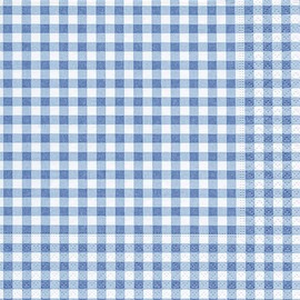 20 Napkins Checked Black Checked Vichy Timeless