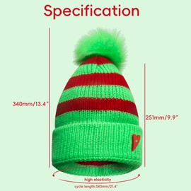 Knitted Santa Beanie Hat Christmas Knit Hats for Baby Kids Winter Warmer