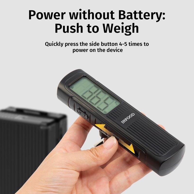 INFOOD Battery-Free Digital Luggage Scale, Suitcase Scale for Travel, Portable