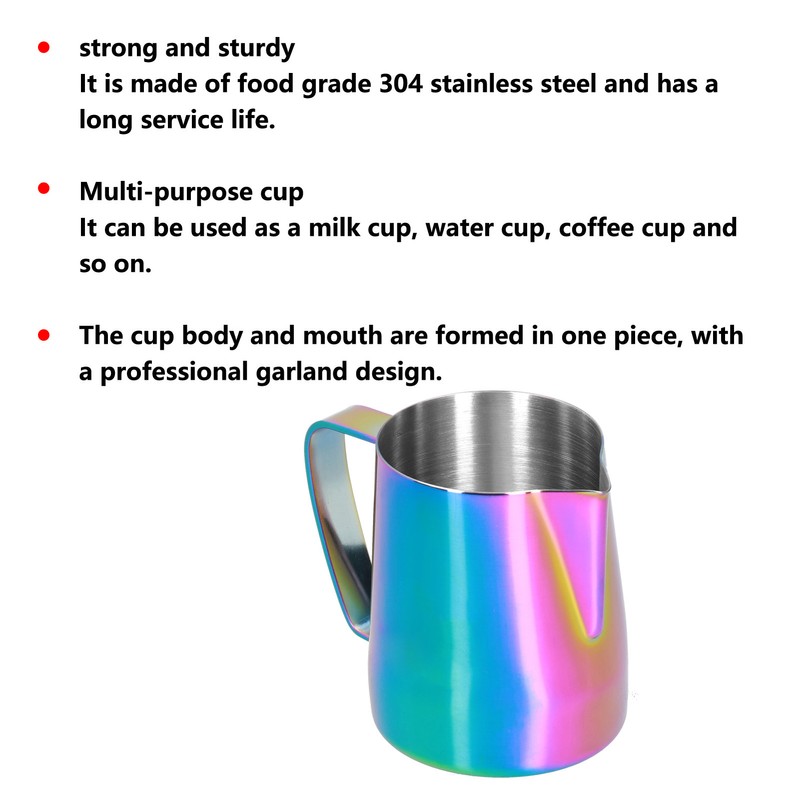 Stainless Steel Milk Frothing Pitcher Pointed Mouth Coffee Frother Cup