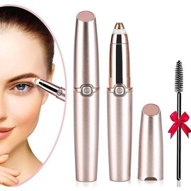 Eyebrow Hair Remover, Eyebrow Razor, Flawless & Pain-Free Eyebrow Facial Hair Removal for Women & Men, Fast and Easy Hair Trimmer (White) - Color: Rose-gold