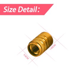 CGEAMDY 4Pcs Tire Valve Stem Caps, Easy-Grip Knurled Car Tire Valve Stem Caps Valves Covers, Aluminum Alloy Knurled Tire Valve Dust Covers, Universal Aluminum Tire Valves Cap with Rubber Ring (Gold)