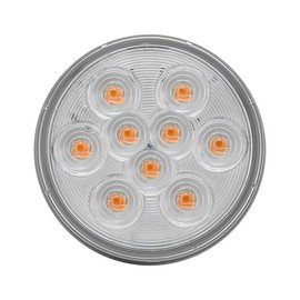 Maxxima 4" Round Amber Clear Lens Park/Turn LED for Trucks and Heavy Duty, Grommet Mount