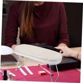Ipetboom Folding Nail Arm Pillow Metal Bracket Stylish Pu Leather Nail Art Rest for Comfortable Manicure