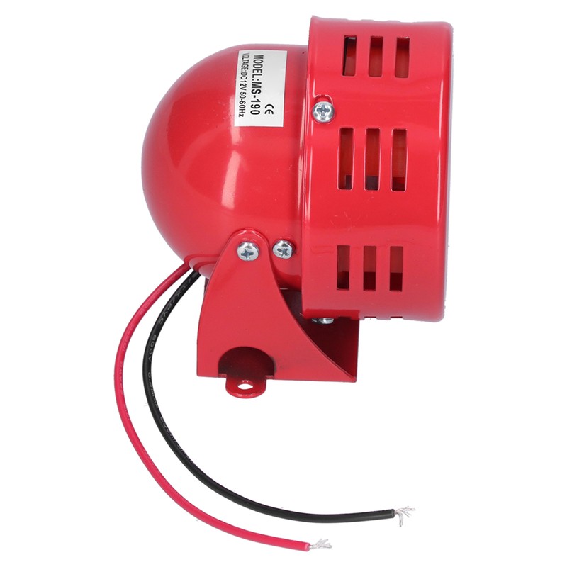 BERM Electric Motor Siren Alarm Mini Red Stainless Steel Shell