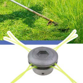 eMagTech Trimmer Head Replacement Silver Aluminum Universal Brushcutter Lawn Mower Weed Tools Grass Strimmer Cutter Accessory with Nylon Rope Spacers for Garden Lawn Patio