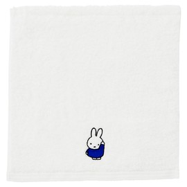 Nishikawa TT34850633 Miffy Wash Towel, 13.4 x 13.8 inches (34 x 35 cm), Washable, 100% Cotton, Plush, Soft and Light Texture, Made in Japan, Imabari, White