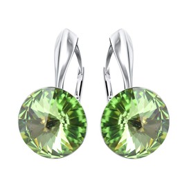 Rivoli 925 Silver Earrings Austrian Zirconia - Jewellery for Women and Girls - Drop Earrings Ideal for Gifts for Women Gift for Mother Wife Daughter, Sterling Silver, Crystal