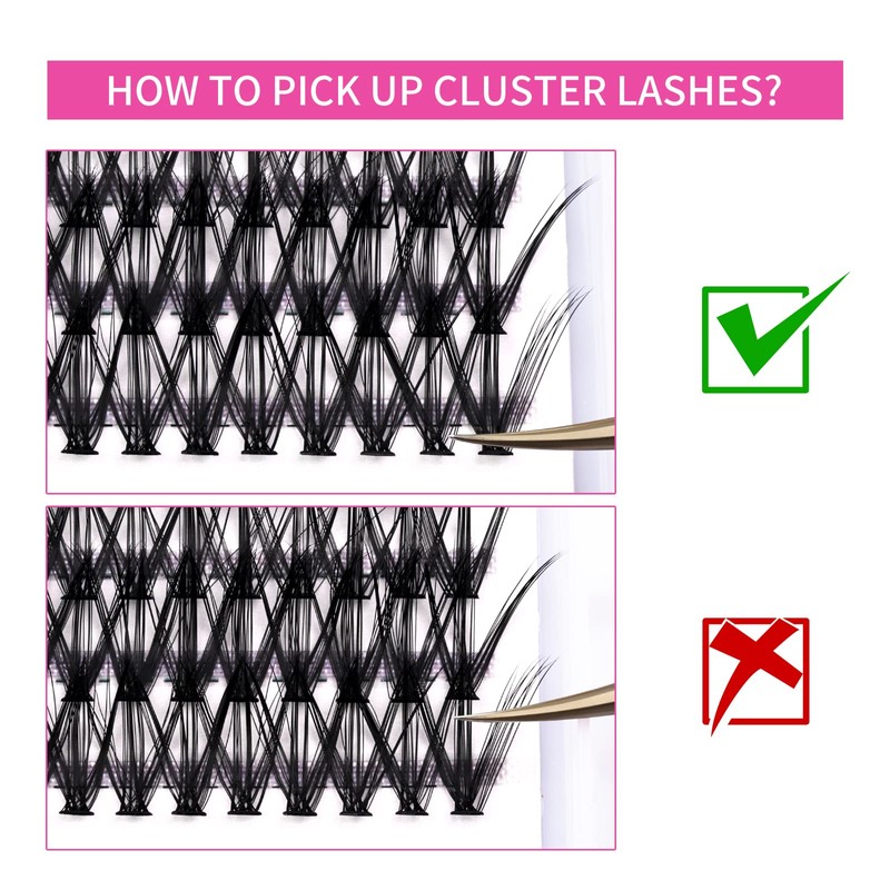 Eyelashes, Individual, Cluster for Eyelash Extension, 40D, 0.07, D-curl, 12-18mm,