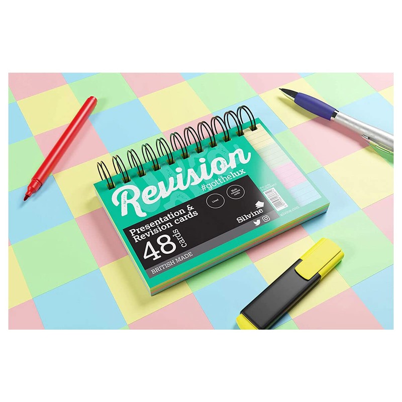 Silvine Luxpad Revision A6 Flash Cards - Lined (48 Cards)
